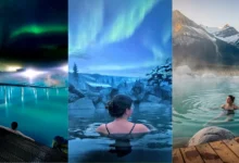 3 aguas termales en lugares fríos del mundo y vistas impresionantes (Fotos de internet)