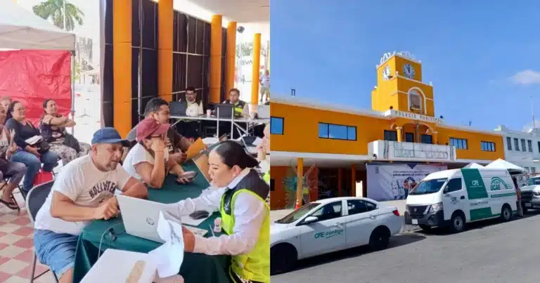 Módulo “CFE en tu colonia” (Foto de cortesía)