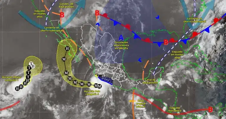 Clima hoy: lluvias por huracán Polo en estos estados, a la espera del frente frío (Imagen de Conagua)