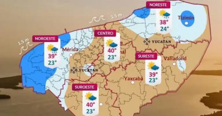 Clima Yucatán: calor extremo y chubascos aislados este domingo (Imagen de Procivy)
