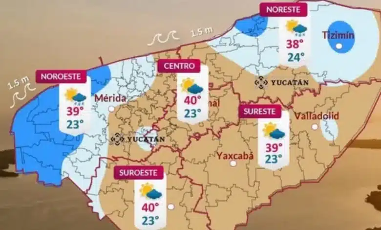 Clima Yucatán: calor extremo y chubascos aislados este domingo (Imagen de Procivy)