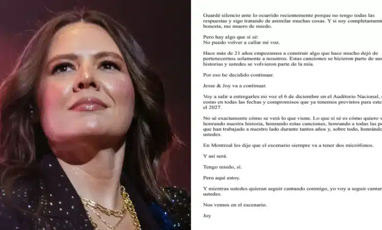 joy huerta rompe en llanto tras separación de jesse & joy, se enteró 20 minutos antes