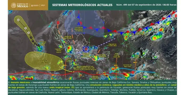 pronóstico del clima en méxico lluvias intensas y temperaturas de hasta 45 °c este lunes