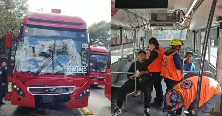 choque de metrobús deja 27 lesionados en iztacalco
