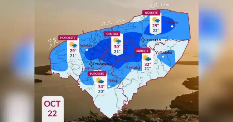 clima hoy en yucatán baja ligeramente la temperatura y habrá lluvias dispersas