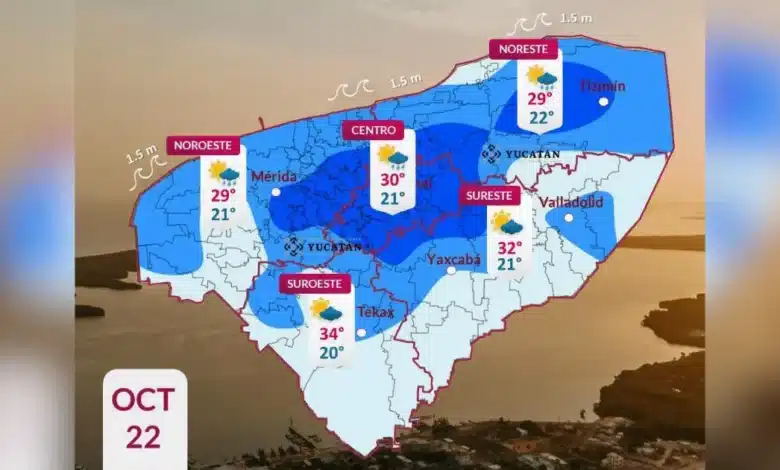 clima hoy en yucatán baja ligeramente la temperatura y habrá lluvias dispersas