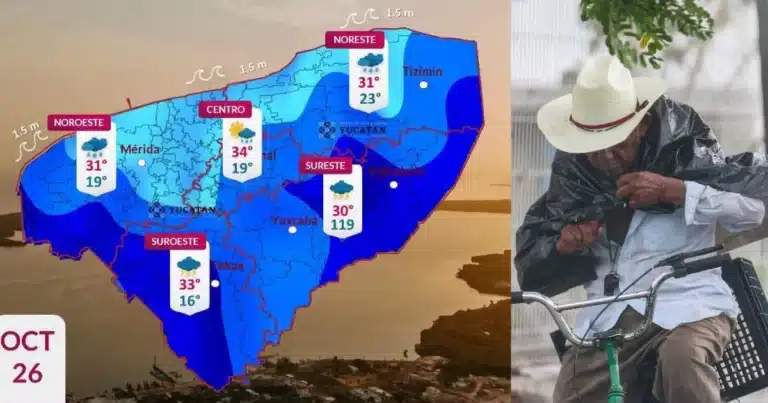 clima hoy en yucatán habrá lluvias y temperaturas de hasta 34 grados este lunes