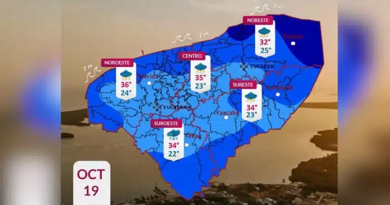 clima hoy en yucatán lluvias fuertes y calor para este lunes