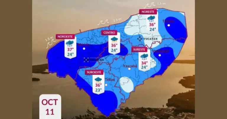 clima hoy en yucatán prevén lluvias fuertes y temperaturas de hasta 37 grados