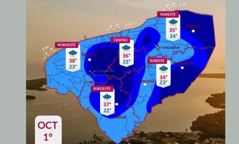 clima hoy en yucatán prevén lluvias y calor de hasta 38 grados este jueves