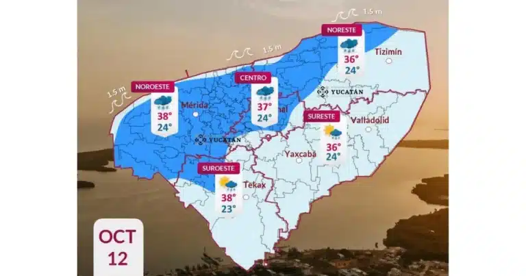 clima hoy en yucatán prevén lluvias y calor este lunes