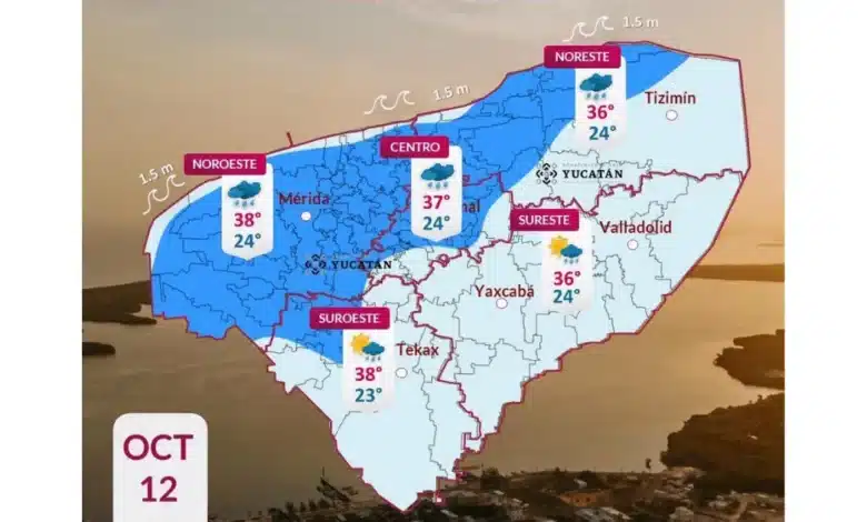 clima hoy en yucatán prevén lluvias y calor este lunes