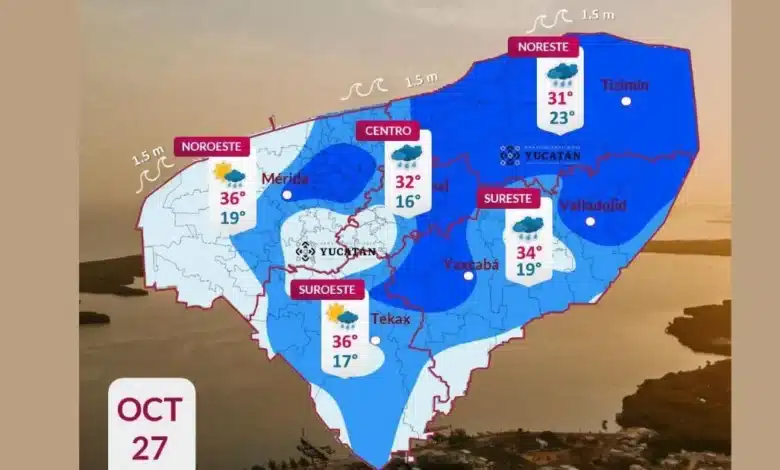 clima hoy en yucatán lluvias y calor marcarán este martes