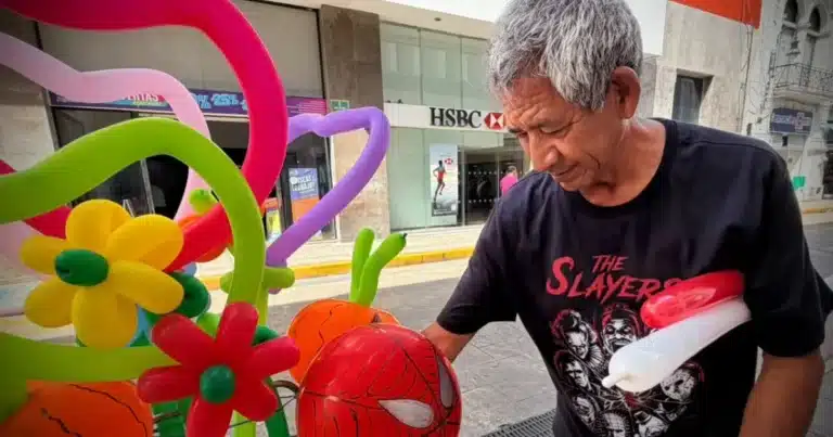 Soñó con vivir en Yucatán y hoy conquista Mérida con globos (Foto de Iridiany Martín)