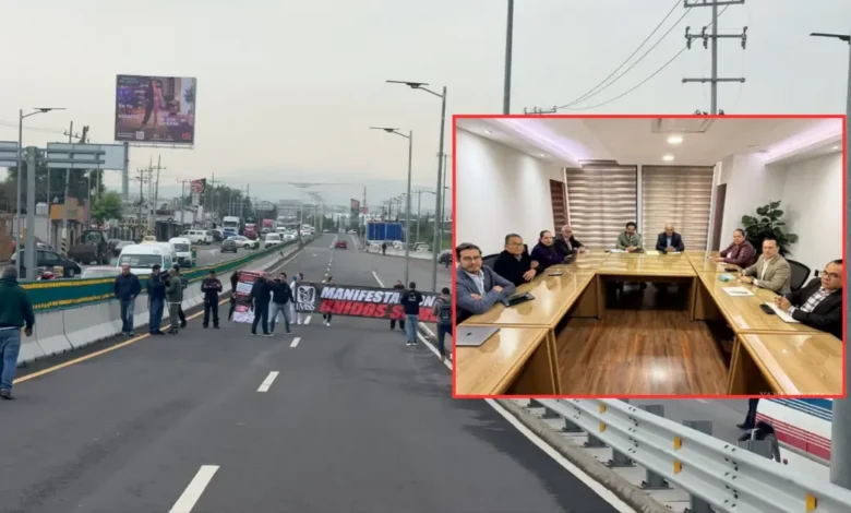 Bloqueo de la México-Pachuca (Fotos de internet)