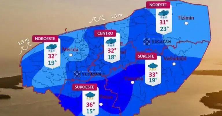 Clima Yucatán: lluvias y calor de hasta 36 grados este jueves (Foto de Procivy)