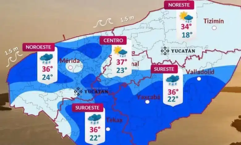 Clima Yucatán: pronostican lluvias y calor de hasta 37 grados (Foto de Procivy)
