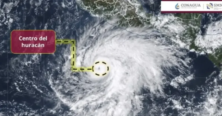 Huracán Vance provoca fuertes lluvias, se debilita frente a las costas (Imagen de Conagua)