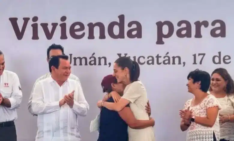 la presidenta claudia sheinbaum pardo entregó 432 viviendas en umán y anunció más viviendas para yucatán