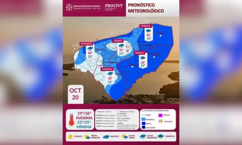 prevén lluvias, fuertes rachas de viento y oleaje elevado en yucatán
