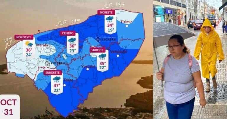 prevén lluvias y temperaturas de hasta 37 grados este sábado en yucatán