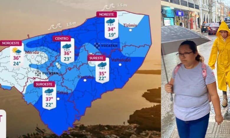 prevén lluvias y temperaturas de hasta 37 grados este sábado en yucatán