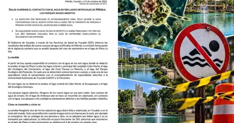 salud suspende el contacto con el agua en seis lagos artificiales de mérida