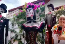 Sol Tello da vida a catrinas monumentales con materiales reciclados