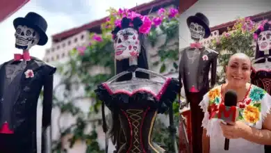 Sol Tello da vida a catrinas monumentales con materiales reciclados
